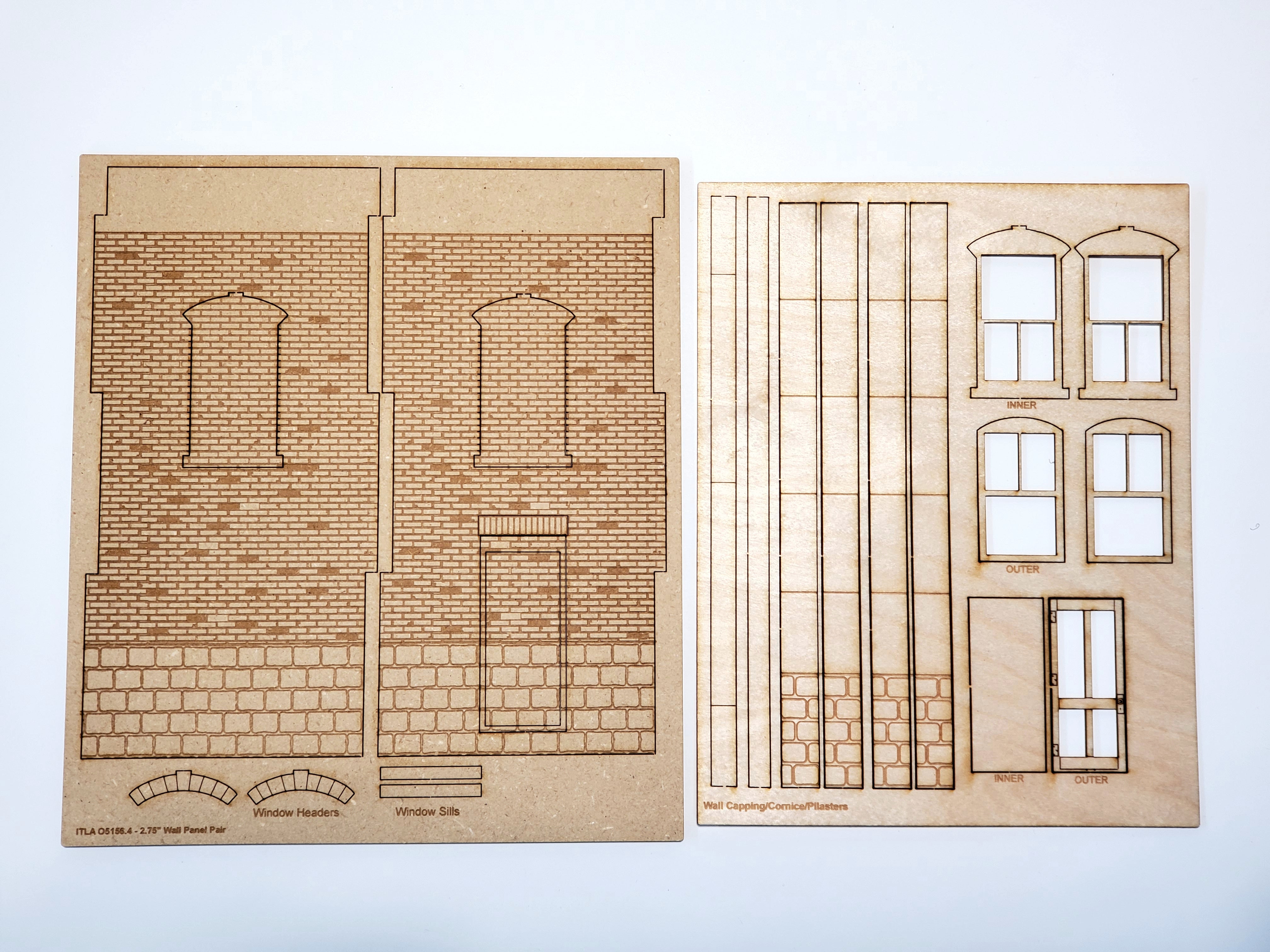 O / On30 Scale - 3" Brick Wall Pair - ITLA