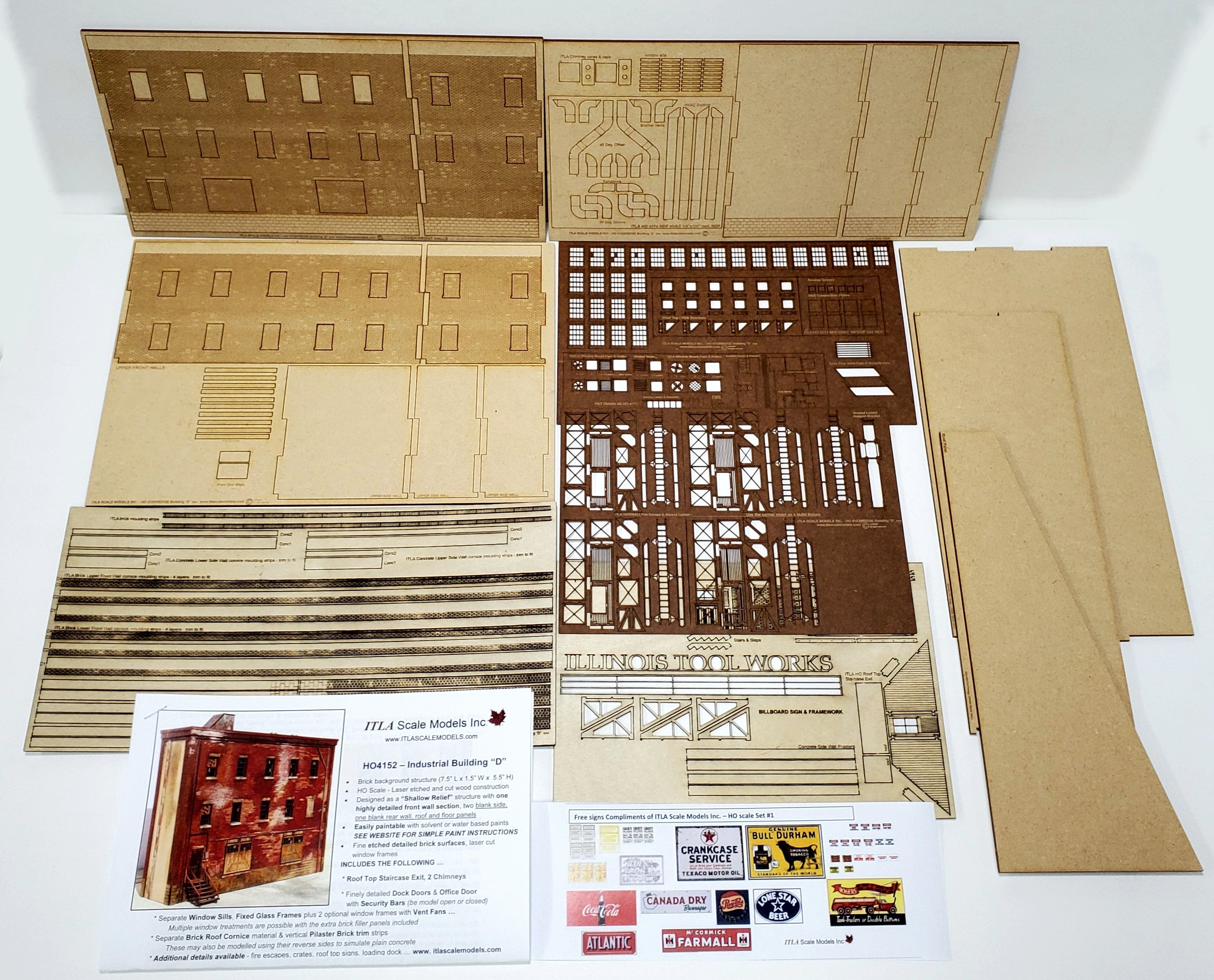 HO Building "D" Bundle Kit - Wedge Shaped Background Structure - ITLA