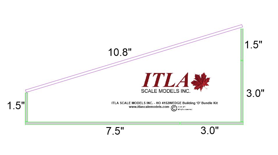 HO Building "D" Bundle Kit - Wedge Shaped Background Structure - ITLA