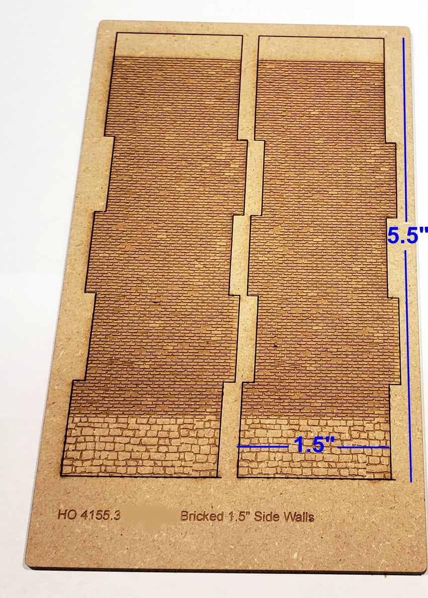 Laser Etched and Cut Wood Brick Wall Kit in HO and HOn3 ITLA Scale