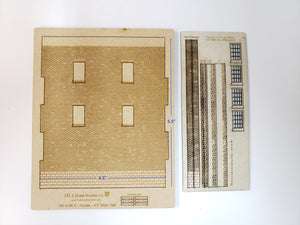 4.5" Wide - HO / HOn3 Brick Wall Panel Kit - Cut Stone Foundation, 4 Windows - ITLA