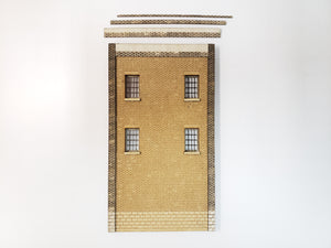 3" Wide - HO / HOn3 Brick Wall Panel Kit - Cut Stone Foundation, 4 Windows - ITLA