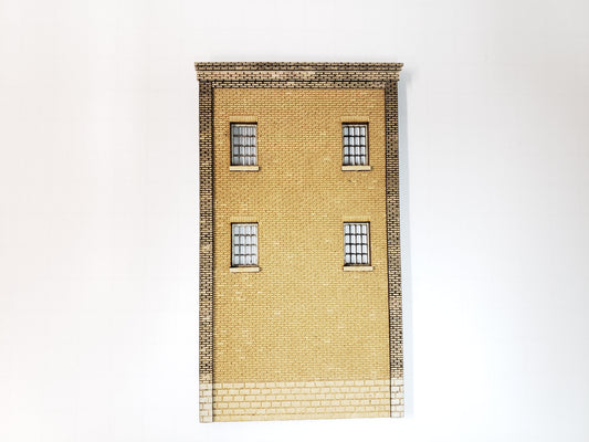3" Wide - HO / HOn3 Brick Wall Panel Kit - Cut Stone Foundation, 4 Windows - ITLA