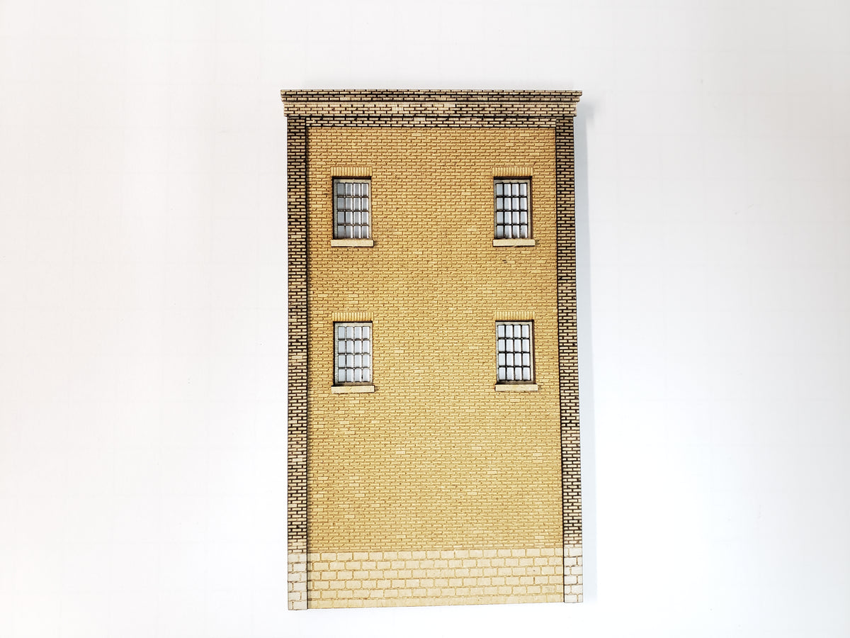 3" Wide - HO / HOn3 Brick Wall Panel Kit - Cut Stone Foundation, 4 Windows - ITLA