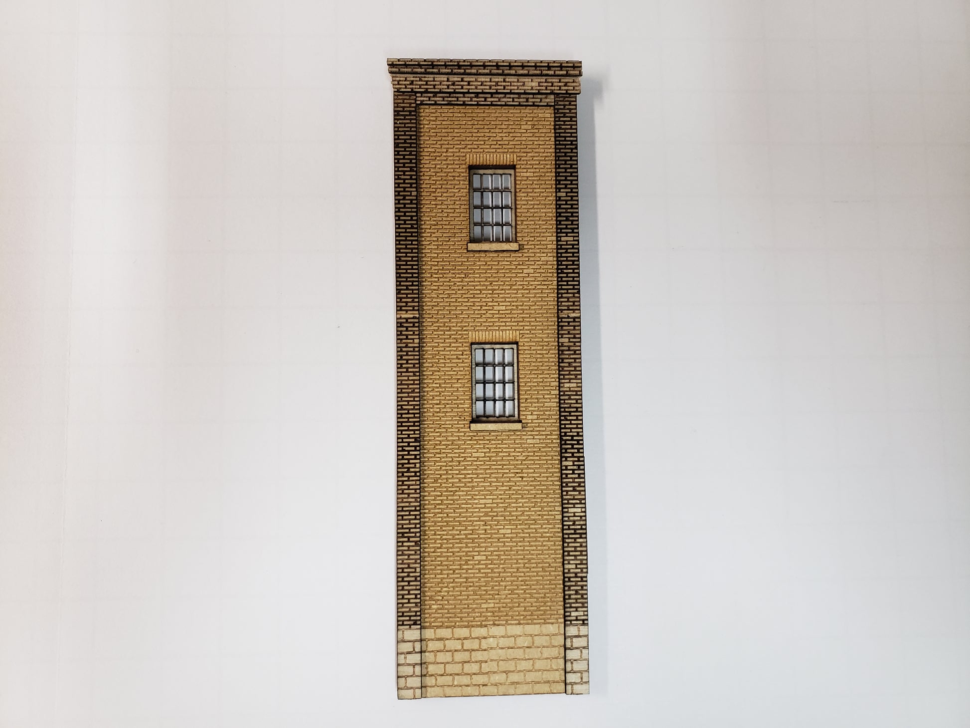 1.5" Wide - HO / HOn3 Brick Wall Panel Kit - Cut Stone Foundation - One Pair with Windows - ITLA
