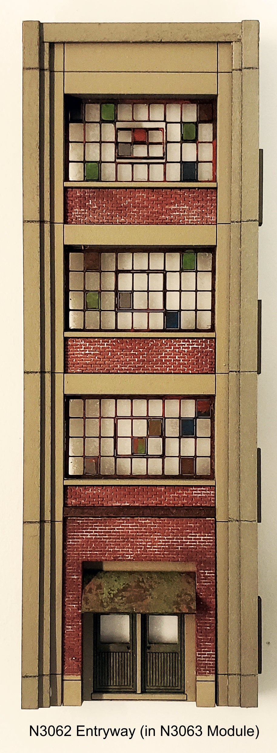 N Scale Industrial Wall Module - 5th Story Elevator Head House & Ground Level Entryway - ITLA