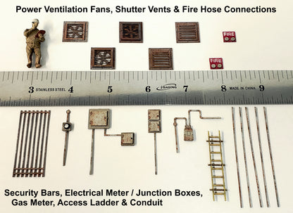 S / O Scale - 18 piece Wall Detail Kit - ITLA