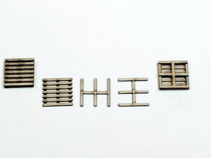 HO scale Wood Shipping Pallets - set of 12 - ITLA