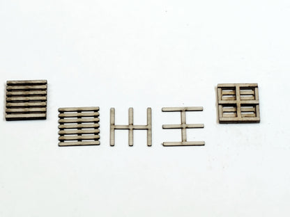 HO scale Wood Shipping Pallets - set of 12 - ITLA