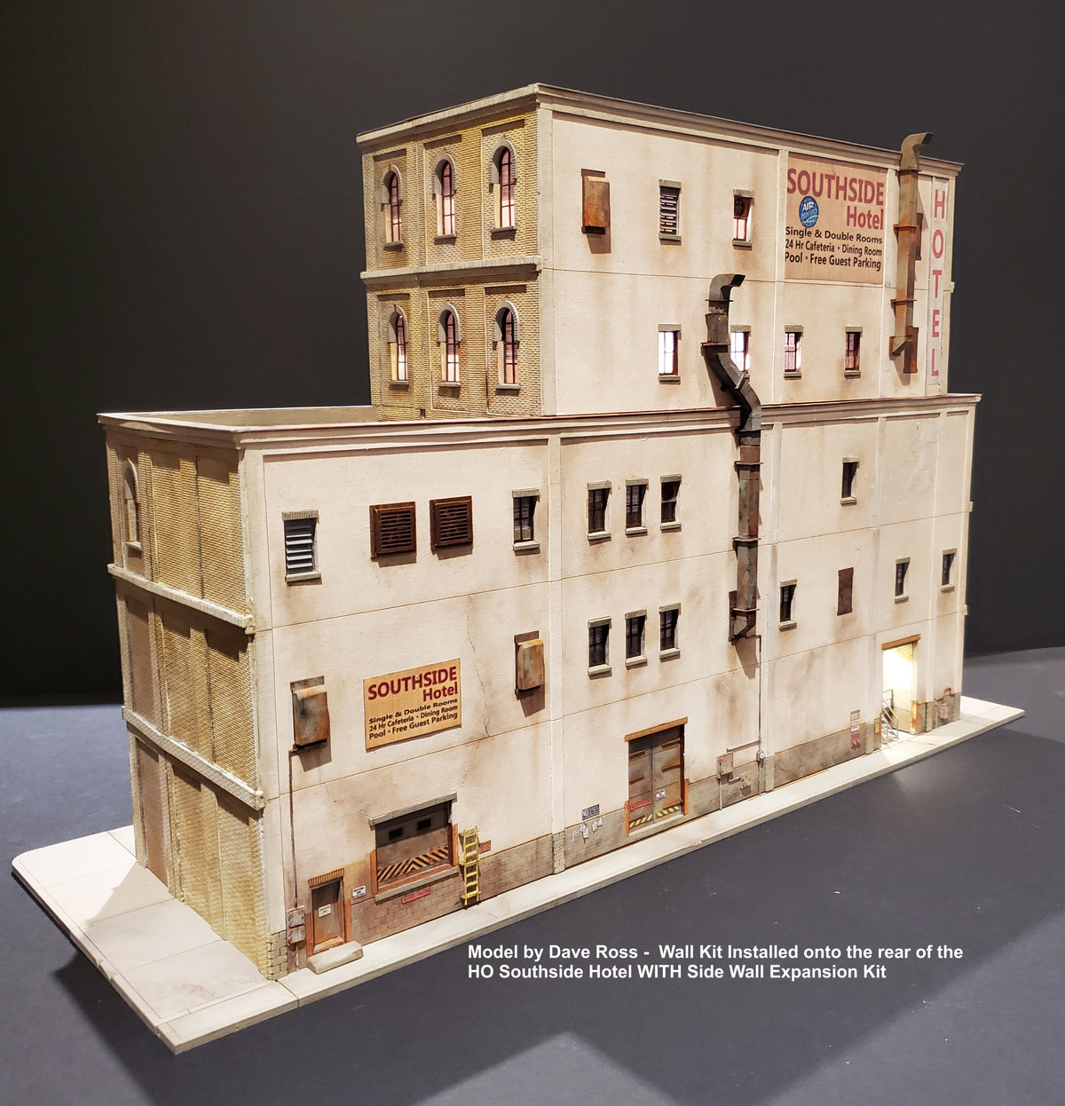 HO Southside Hotel Kit - Detailed Rear Wall - ITLA