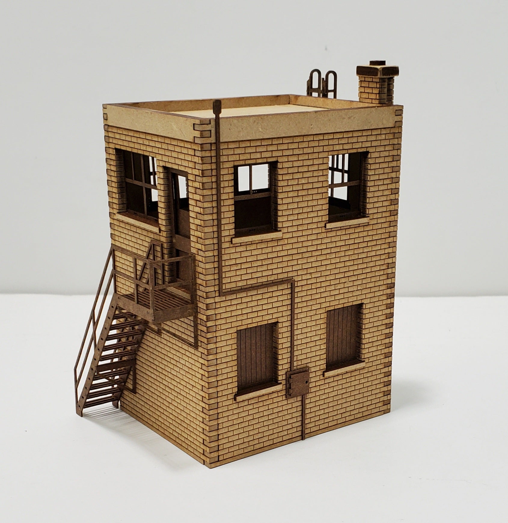 S Scale - 2 Story Brick Utility Building Kit - ITLA