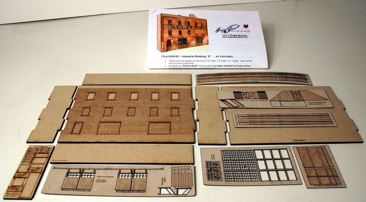 HO Building "D" - Shallow Relief Background Structure - ITLA