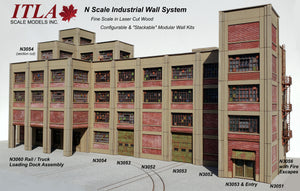 N Scale Industrial Wall Modules - sold in PAIRS - ITLA