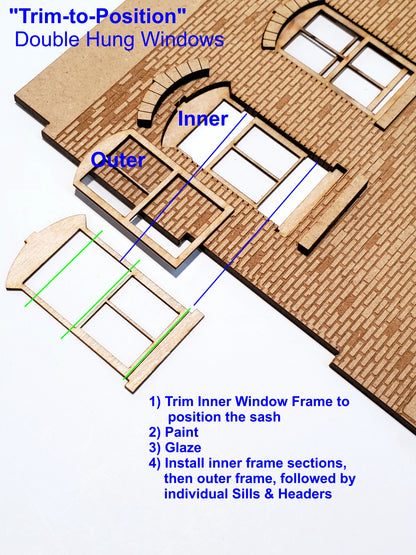 O / On30 Scale - 3" Brick Wall Pair - ITLA