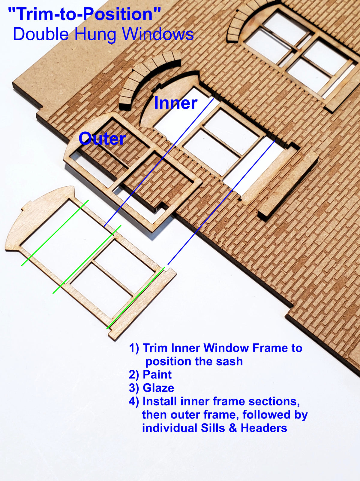 O / On30 Scale - 3" Brick Wall Pair - ITLA