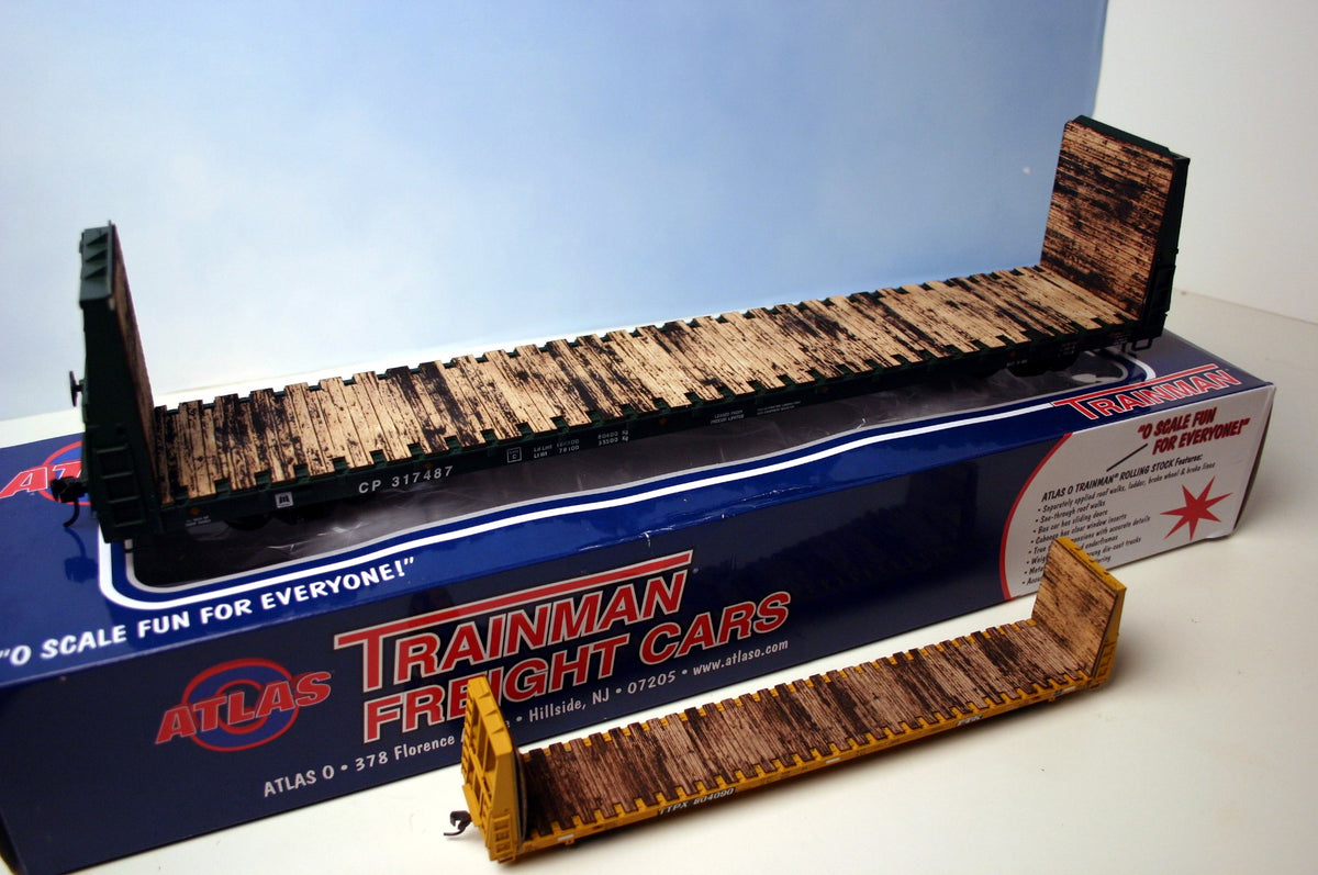 O Scale Atlas 62' Bulkhead Wood Flat car Deck - ITLA