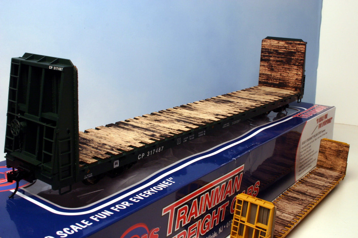 O Scale Atlas 62' Bulkhead Wood Flat car Deck - ITLA