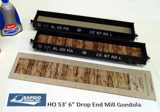 HO scale Rapido 52-6 ft Weathered Gondola Floor - ITLA